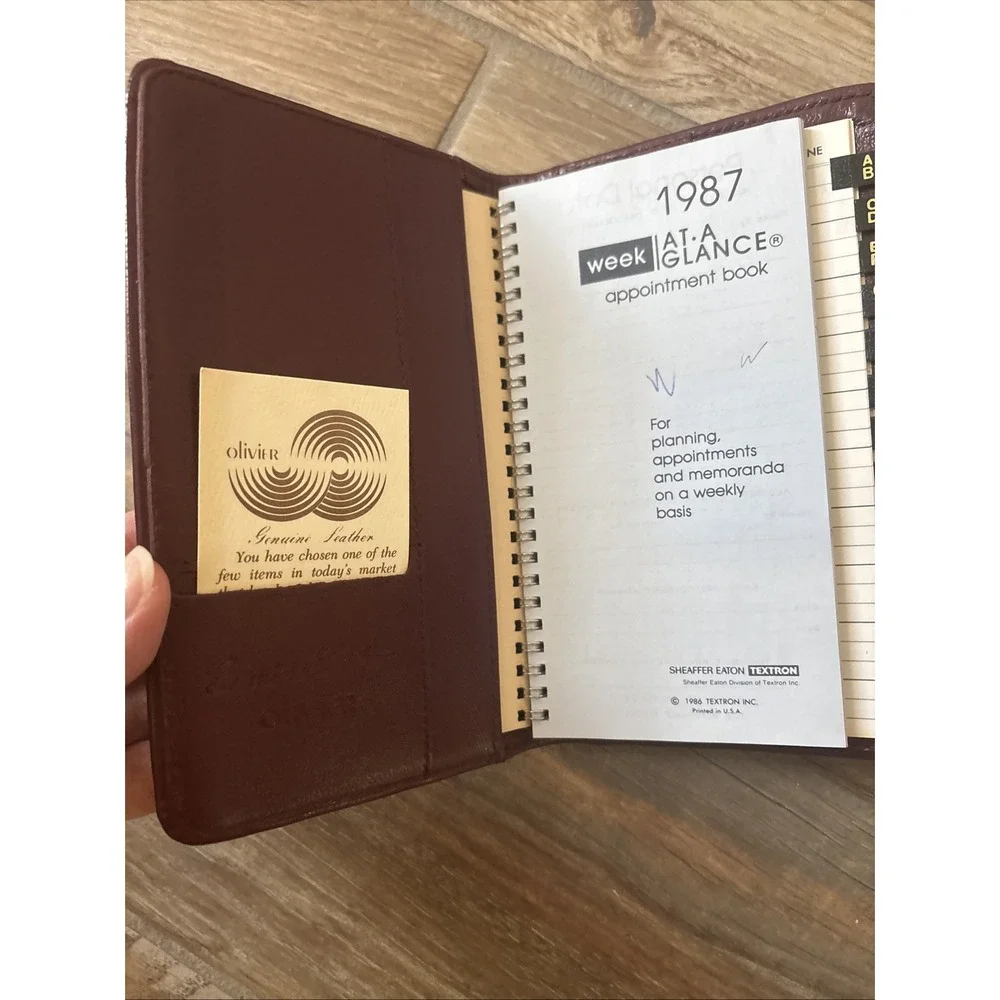 OLIVIER Genuine Brown Leather Planner Organizer Address/Phone Case 4